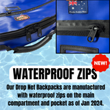 AOS Marine Drop Net Backpack Marron & Crab Net Bag, Waterproof Zips - 2 Sizes