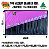 AOS Spanner Roll, Tool Wrap  Medium 16 Pockets