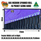 AOS Spanner Roll, Tool Wrap  Medium 16 Pockets