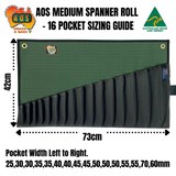AOS Spanner Roll, Tool Wrap  Medium 16 Pockets
