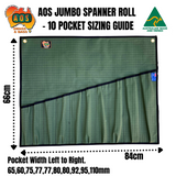 AOS Jumbo Spanner Roll, Tool Wrap  Large 10 Pocket