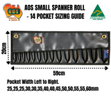 AOS General Tool Roll, Stubby Spanner Roll  Small 14 Pockets