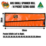 AOS General Tool Roll, Stubby Spanner Roll  Small 14 Pockets