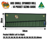 AOS General Tool Roll, Stubby Spanner Roll  Small 14 Pockets