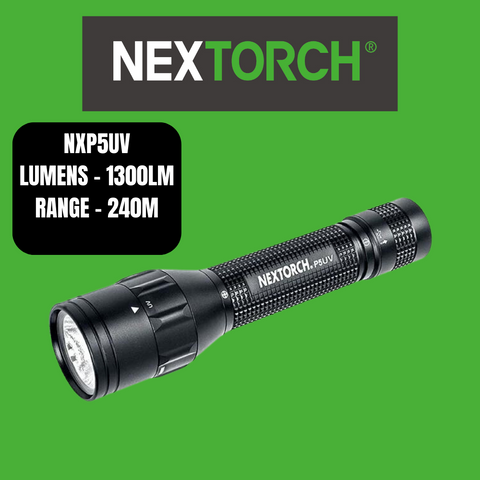 Nextorch Rechargeable Torch Dual White & UV Light