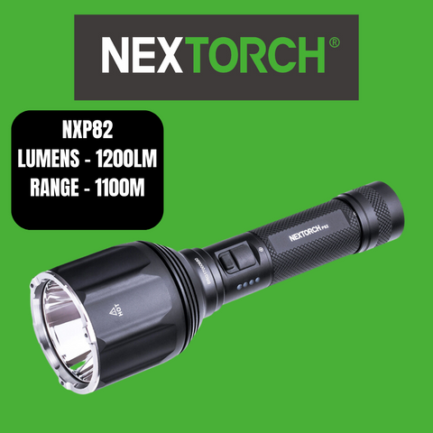 Nextorch Rechargeable Torch Ultra Long Range, Glass Breaker, Battery Indicator, Turbo Mode