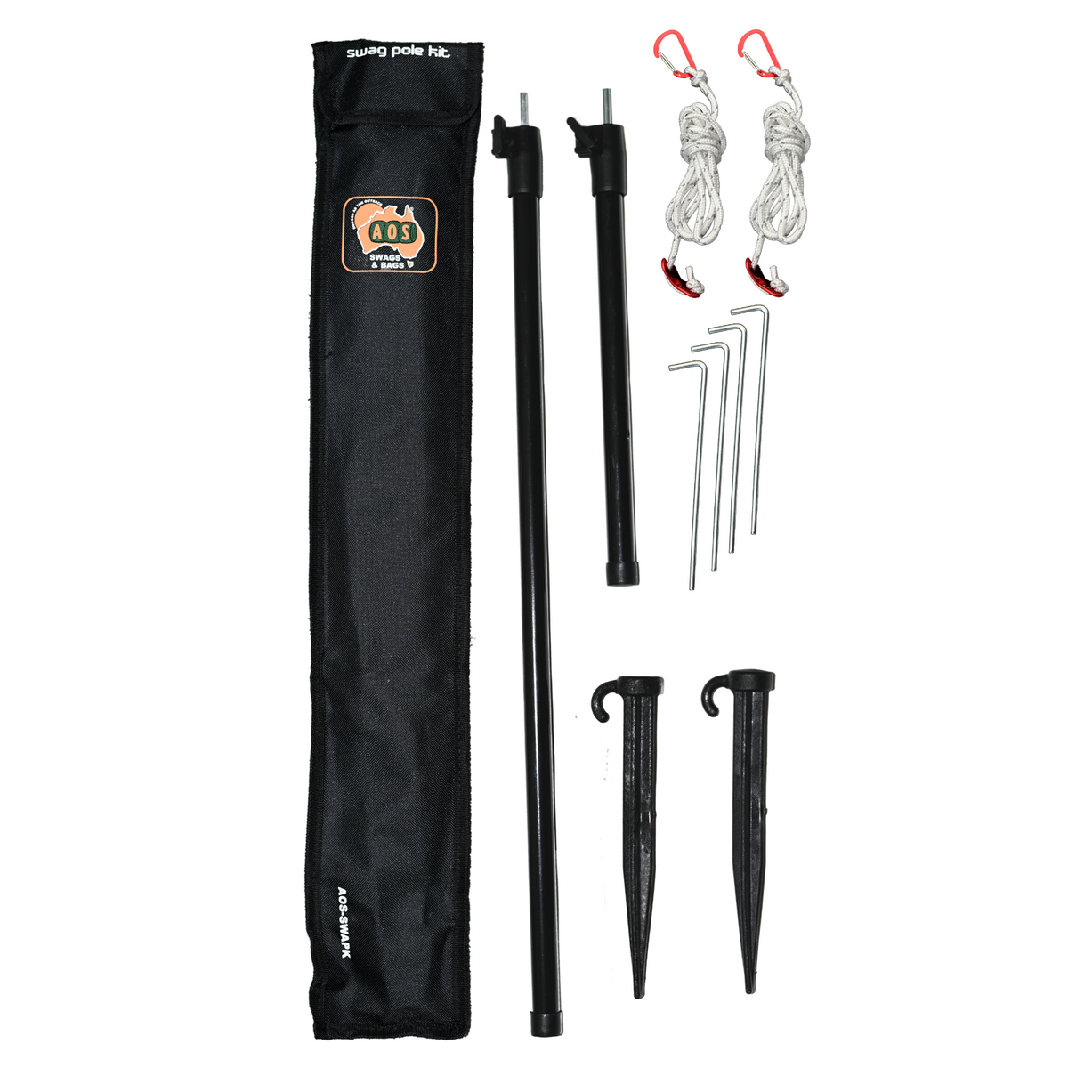 AOS Adjustable Swag Pole Kit to suit Apex or Tent style swags - Aussie  Outback Supplies