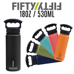 Fifty-Fifty 18oz Double Wall Vacuum Insulated S/S Bottle & 3-Finger Lid