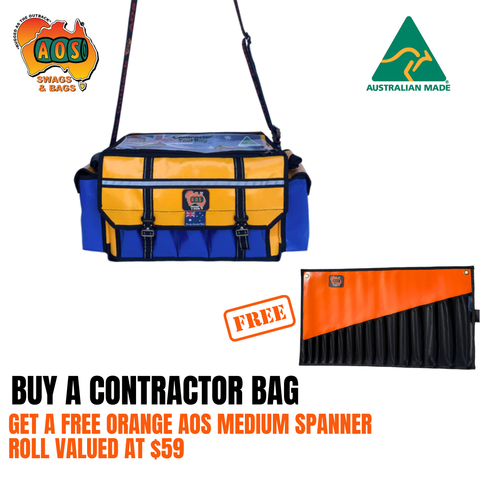 AOS Contractor Tool Bag + Spanner Roll Value Pack