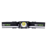 NEXTORCH eStar 1300Lm Dual-Beam White / Red Headlight - Rechargeable + Spare Battery + AAA Compatible - Black