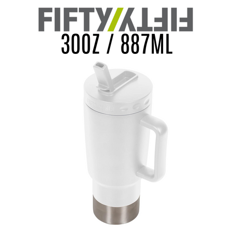 Fifty-Fifty 30oz Double Wall Vacuum Insulated Tall Mug with Straw Lid