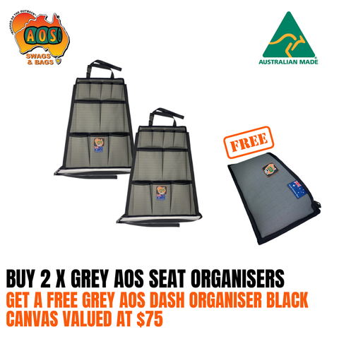 AOS Rear Seat Storage Organiser + Dash Organiser Value Pack