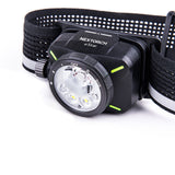 NEXTORCH eStar 1300Lm Dual-Beam White / Red Headlight - Rechargeable + Spare Battery + AAA Compatible - Black