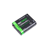 NEXTORCH eStar 1300Lm Dual-Beam White / Red Headlight - Rechargeable + Spare Battery + AAA Compatible - Black