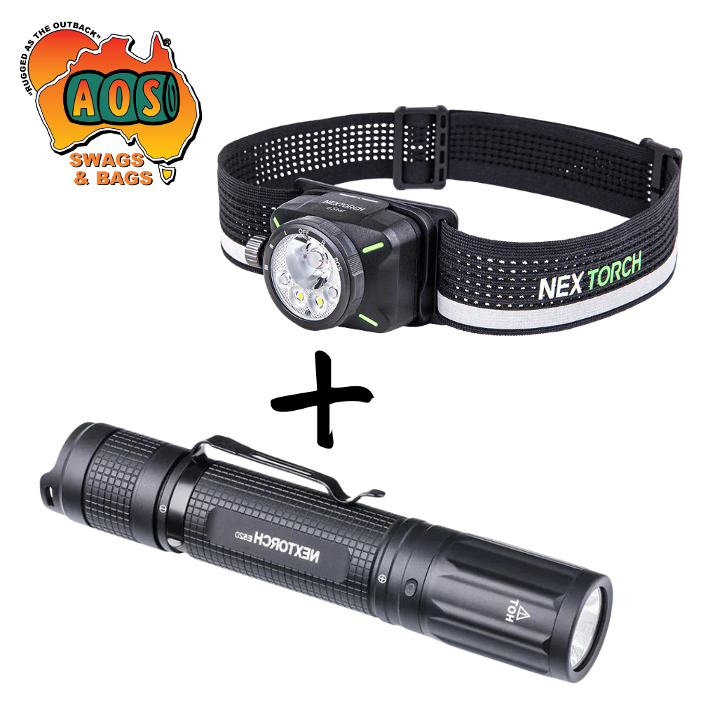 Swag Flashlight NEXTORCH Rechargeable High Power Bundle | 1300LM Head Torch & 3700LM ...
