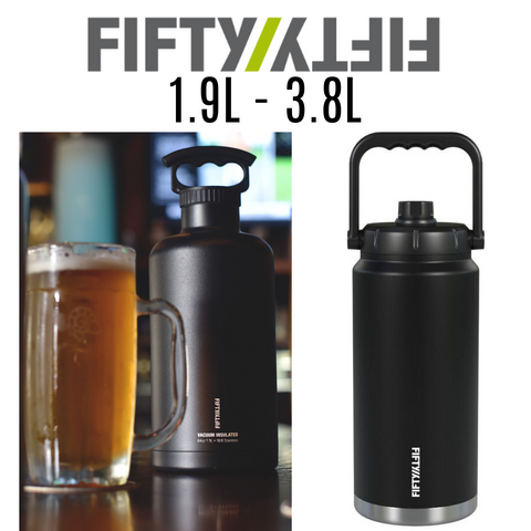 Fifty-Fifty Double Wall Vacuum Insulated S/S Tank Growler