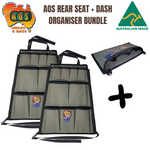 AOS Rear Seat Storage Organiser + Dash Organiser Bundle