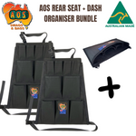 AOS Rear Seat Storage Organiser + Dash Organiser Bundle