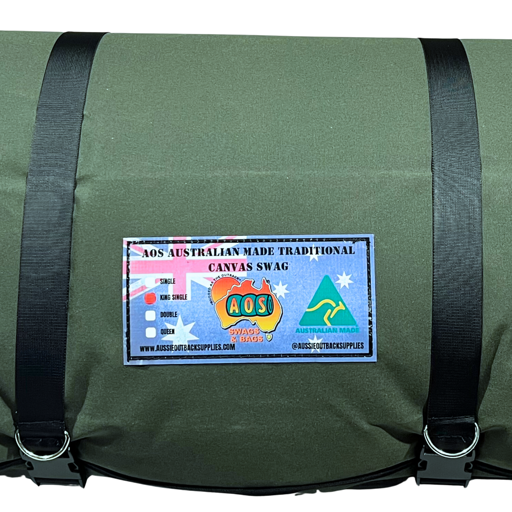 AOS AUSTRALIAN MADE TRADITIONAL STD CANVAS SWAG – Aussie Outback Supplies