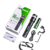 Nextorch C61 Dual Beam Flashlight 3,500 Lumen Spot & 360° Flood with Stepless Dimming