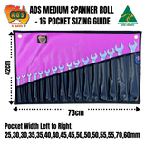 AOS Spanner Roll, Tool Wrap – Medium 16 Pockets