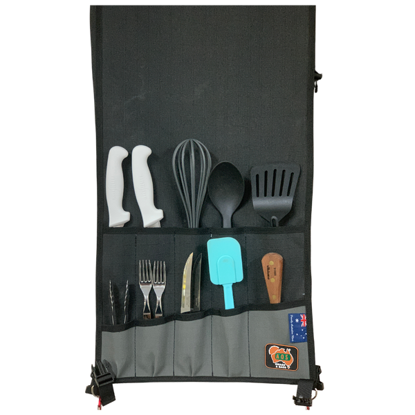 AOS Canvas 11 Pocket Overlanding camp kitchen organiser Black/Grey