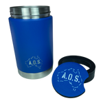 AOS Blue Double Wall Vacuum Insulated S/S Stubby & Can Cooler Thermal Mug