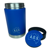 AOS Blue Double Wall Vacuum Insulated S/S Stubby & Can Cooler Thermal Mug