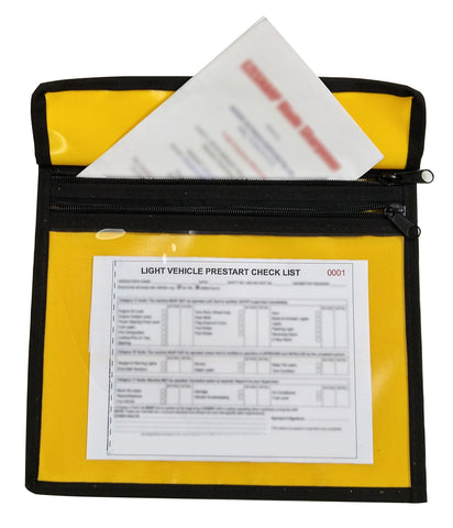 AOS A5 Landscape PVC Pre Start Document Log Book Permit Holder – YE/BL