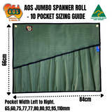 AOS Jumbo Spanner Roll, Tool Wrap – Large 10 Pocket