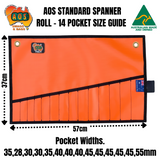 AOS Spanner Roll, Tool Wrap - Standard 14 Pockets