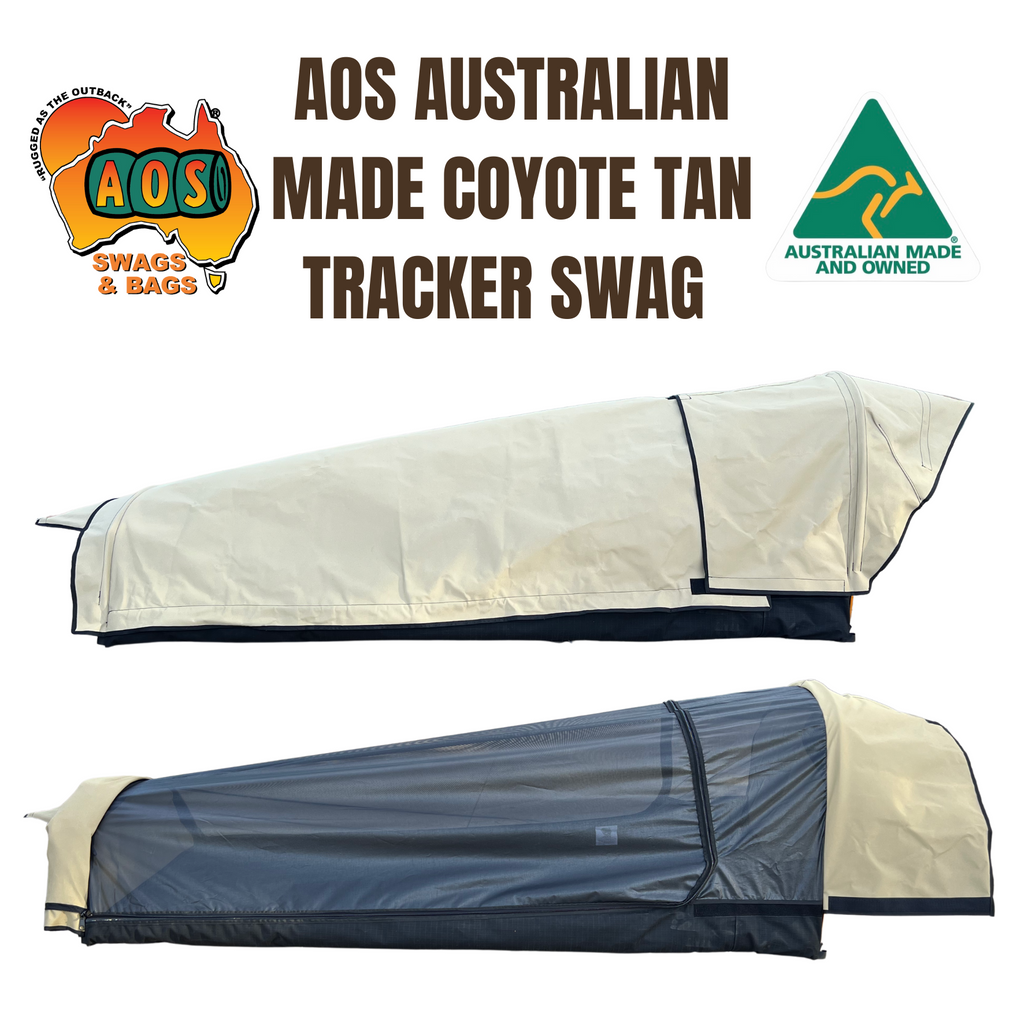 AOS AUS MADE DLX DOME COYOTE TAN CANVAS SWAG - K/S & – Aussie Outback Supplies
