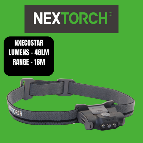 Nextorch EcoStar Head/Helmet Light, Wh/Rd LED, Detachable