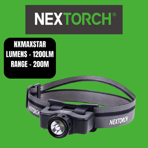Nextorch MaxStar Rechargeable Headlight High Output, Magnetic Switch, 180 Pivot, Detachable