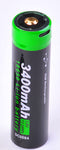 Nextorch 18650 Rechargeable Lithium Battery 3400 MaH, USBC Charge