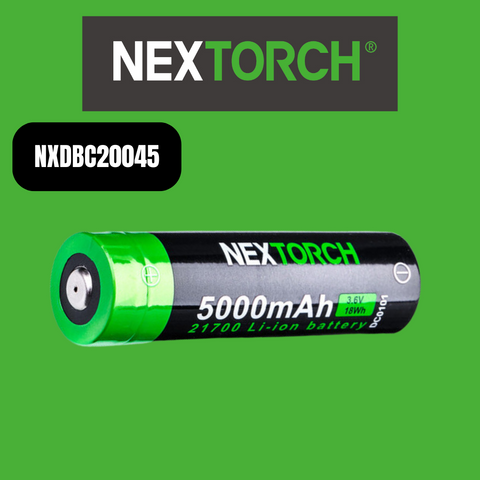Nextorch 21700 Rechargeable Lithium Battery 5000 MaH, USBC Charge