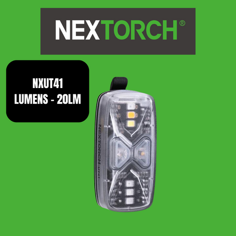 Nextorch Compact Rechargeable Safety Light, Wh/Yl/Gr/Rd/Rd & Bl Emergency Signal, Helmet/Molle Mount